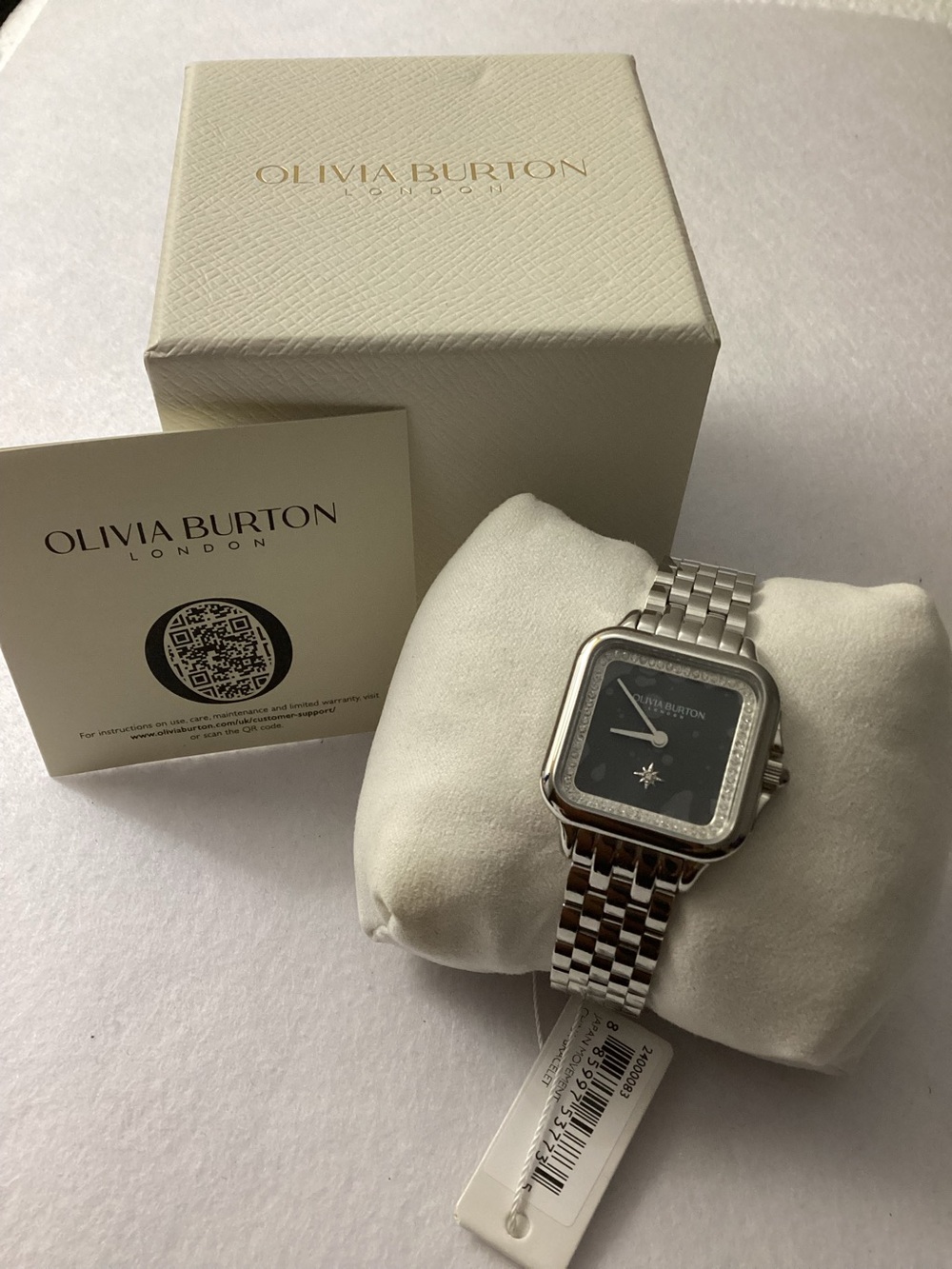 Olivia Burton London Grosvenor Silver Stainless Steel Watch 28mm